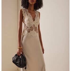 Third Form VISIONS LACE FLOOR LENGTH DRESS | BUTTERCREAM size 6